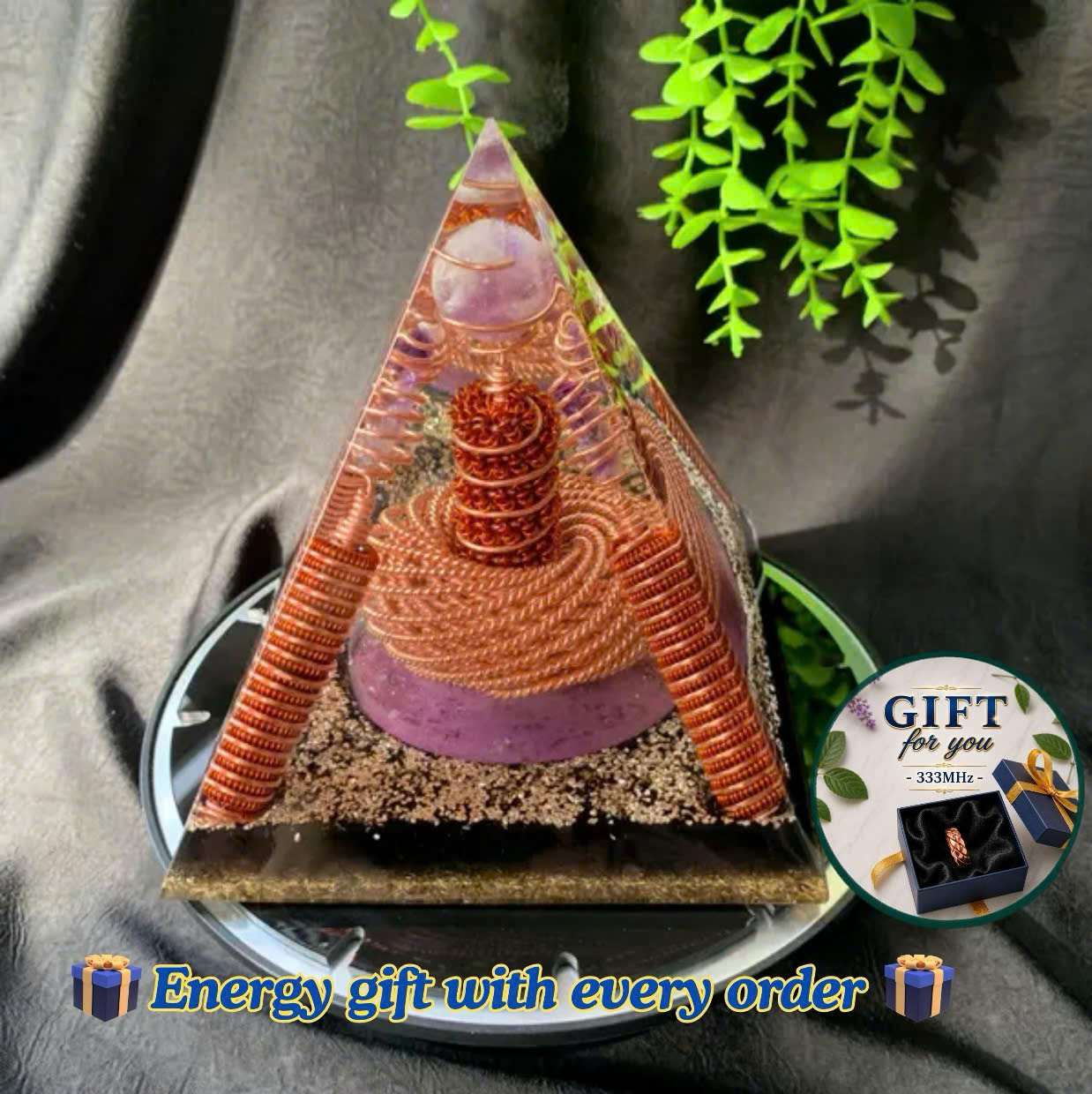 Tensor Pyramid with amethyst