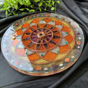 Energy Charging & Meditation Plate with Quartz Crystals (Large Size)