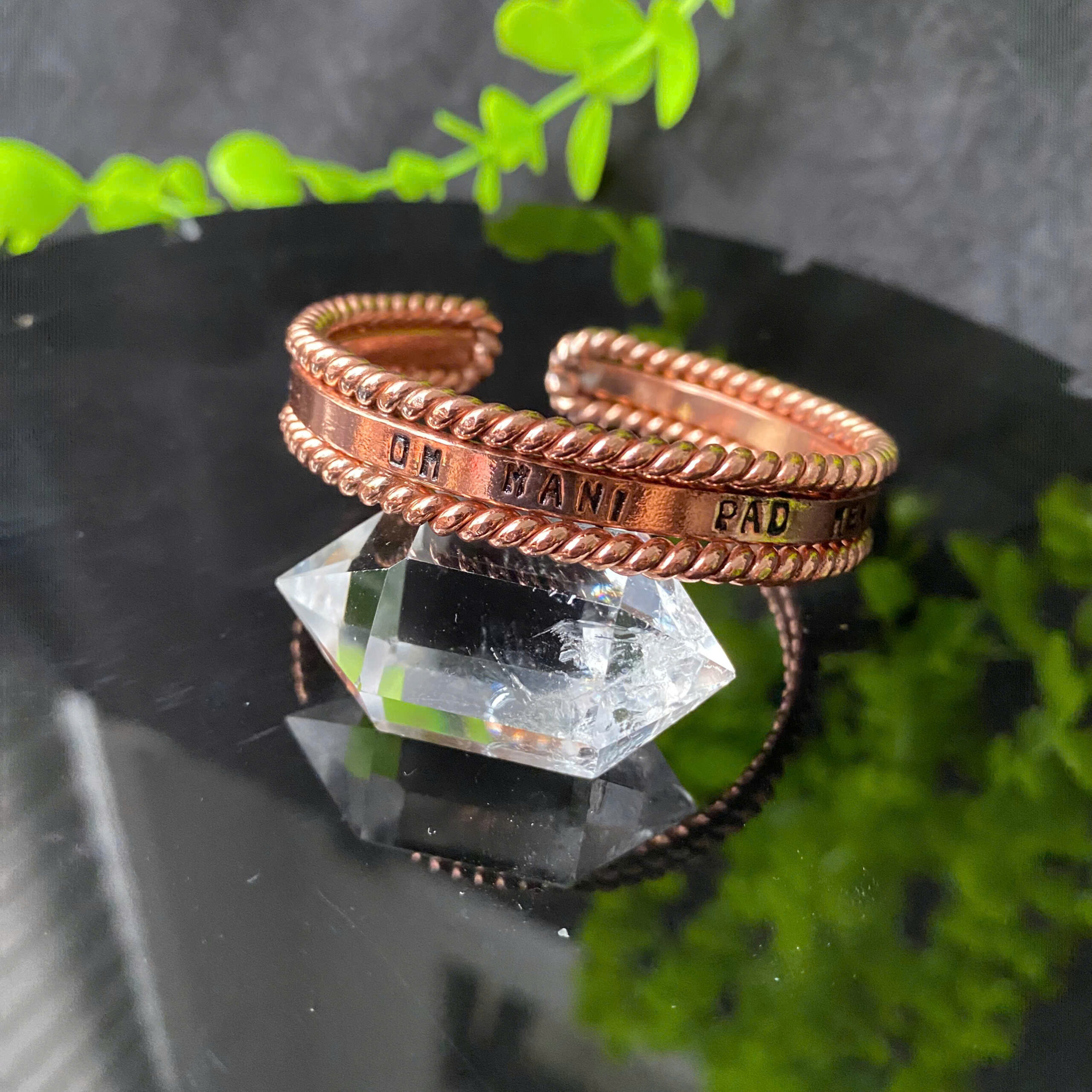 Copper Engraved Mantra Bracelet