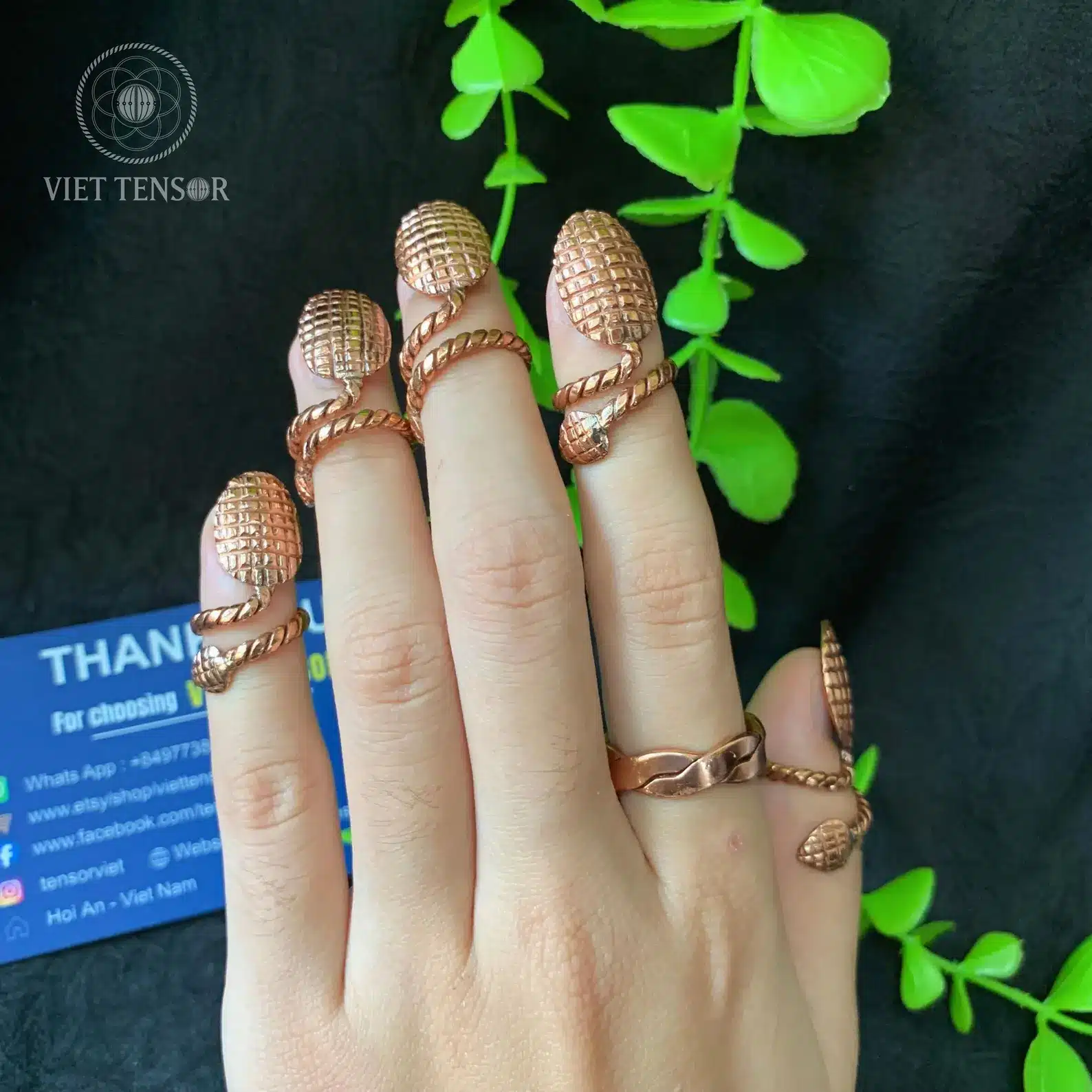 Pure Copper Nail Armor Rings