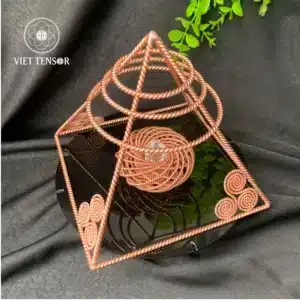 Handcrafted Copper Energy Pyramid – Triskelion Coil Harmonizer