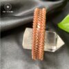 3-Strand Twisted Copper Tensor Ring Bracelet - Handwoven Pure Red Copper Energy Healing Bangle