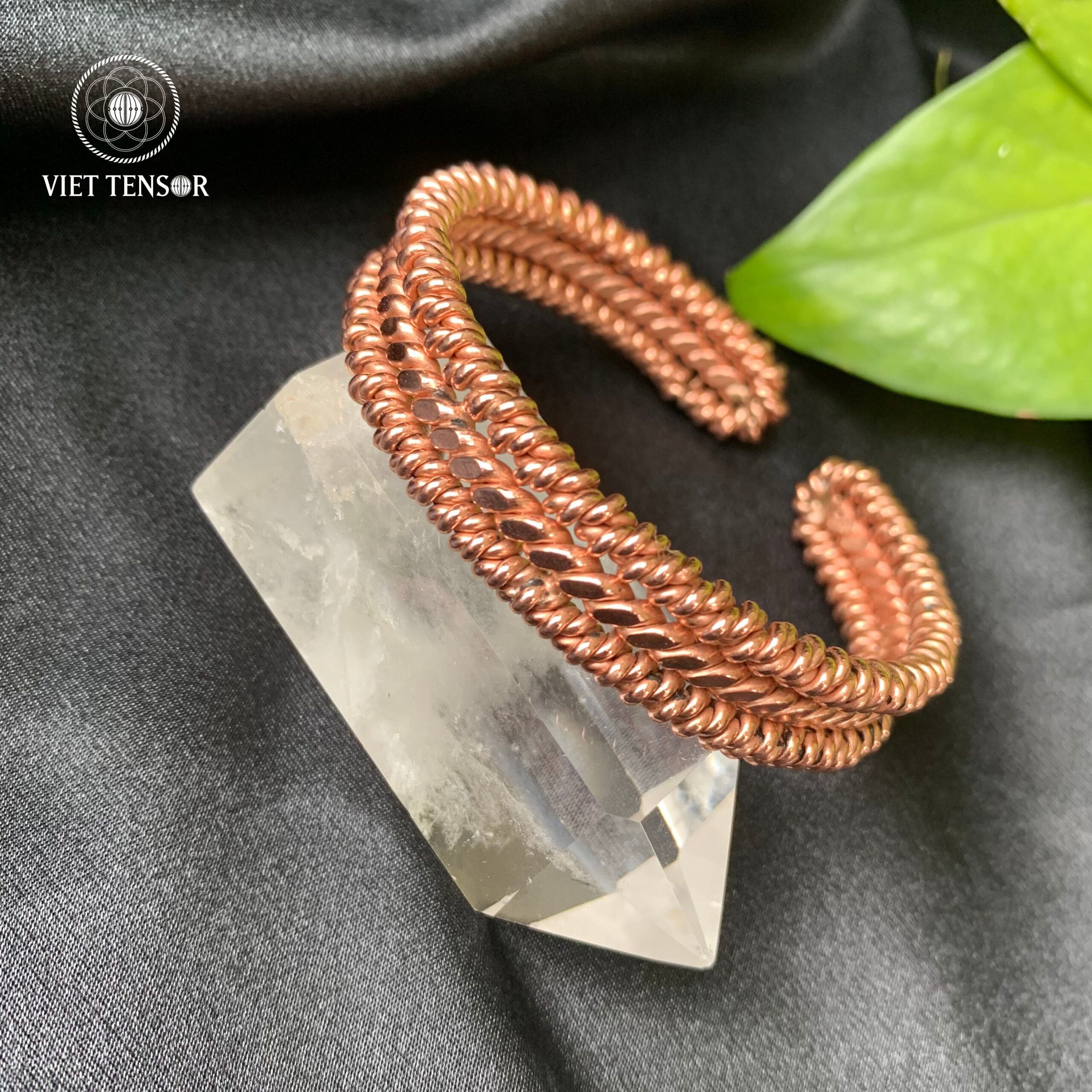 3-Strand Twisted Copper Tensor Ring Bracelet - Handwoven Pure Red Copper Energy Healing Bangle