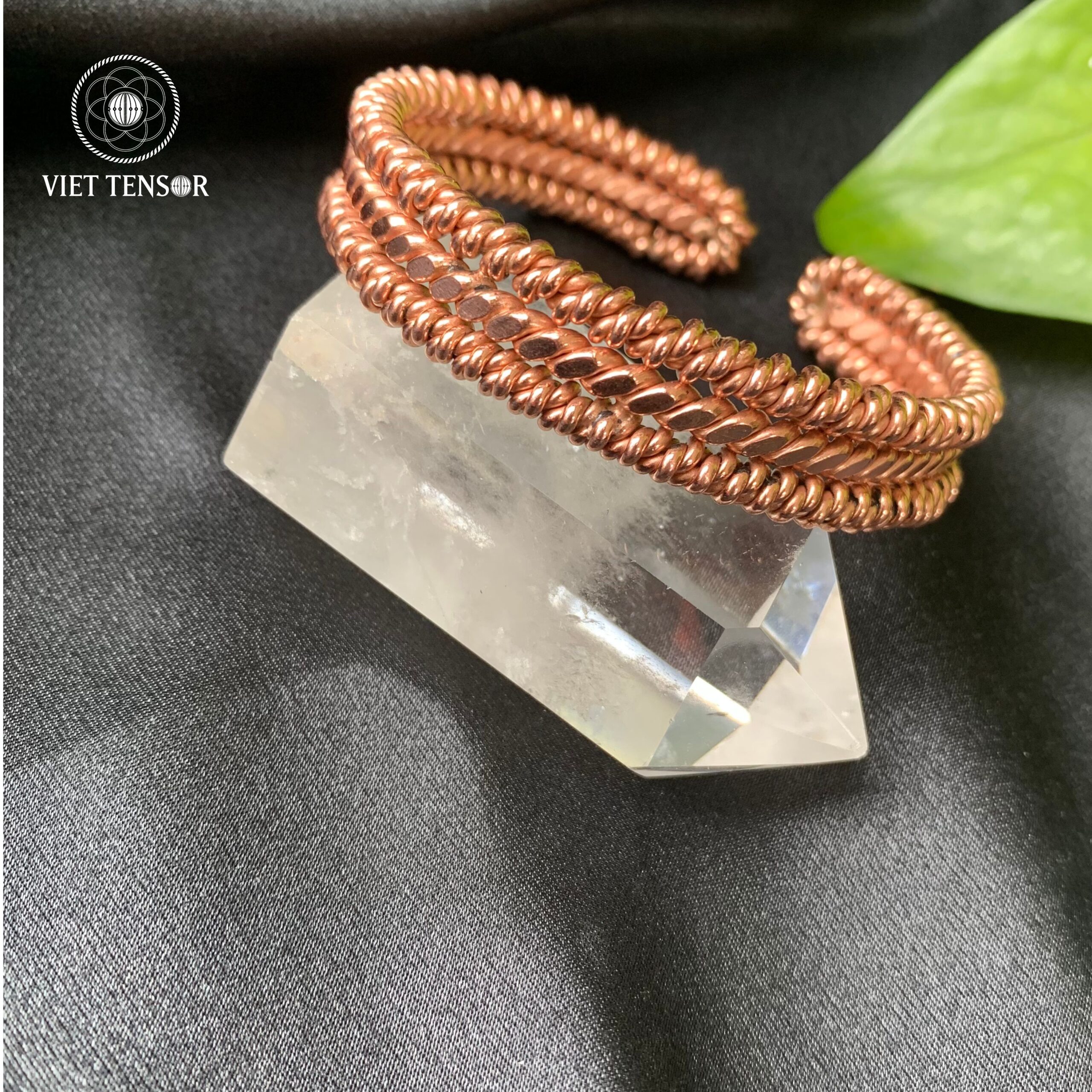 3-Strand Twisted Copper Tensor Ring Bracelet - Handwoven Pure Red Copper Energy Healing Bangle