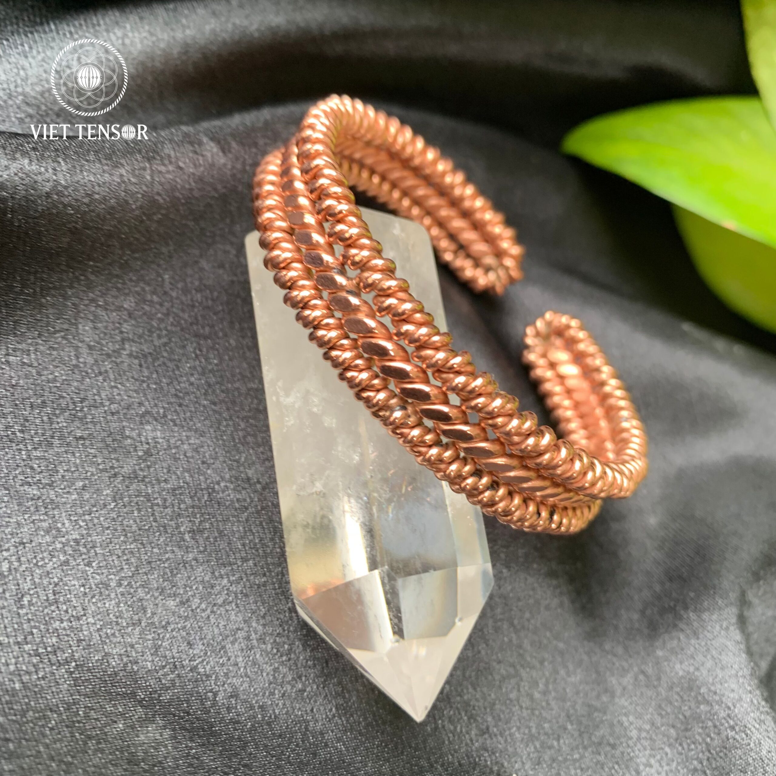 3-Strand Twisted Copper Tensor Ring Bracelet - Handwoven Pure Red Copper Energy Healing Bangle