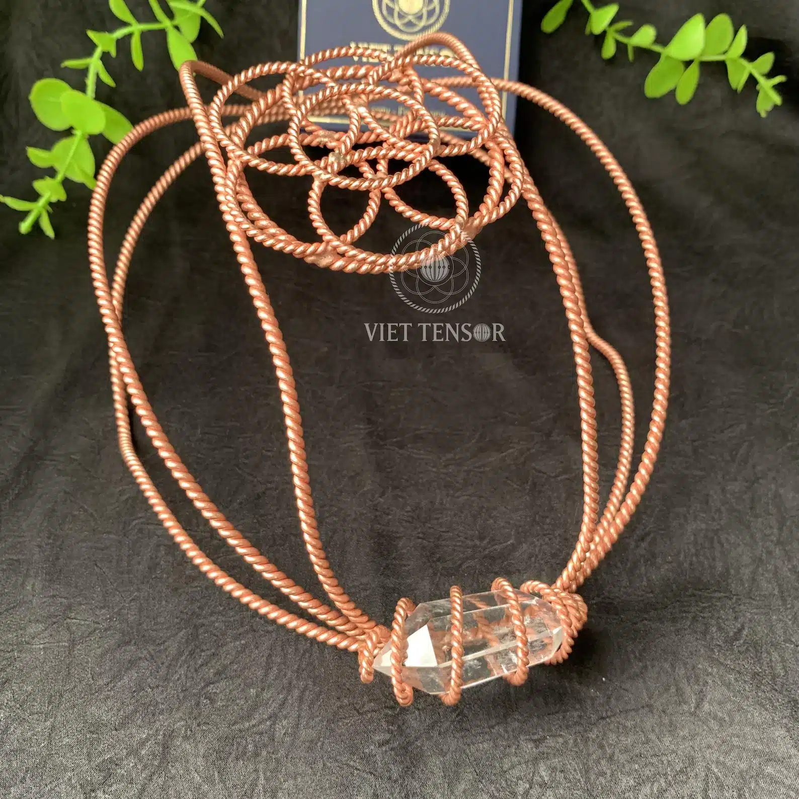 Copper Tensor Headband with Dual-Ended Quartz Crystal – Meditation Support