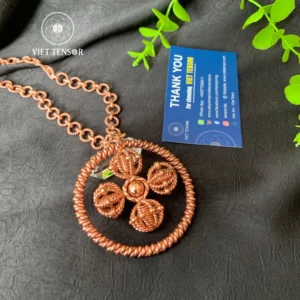 Copper Tensor Pendant | Double Vajra Sacred Geometry Necklace | 144MHz 432Hz Tuning
